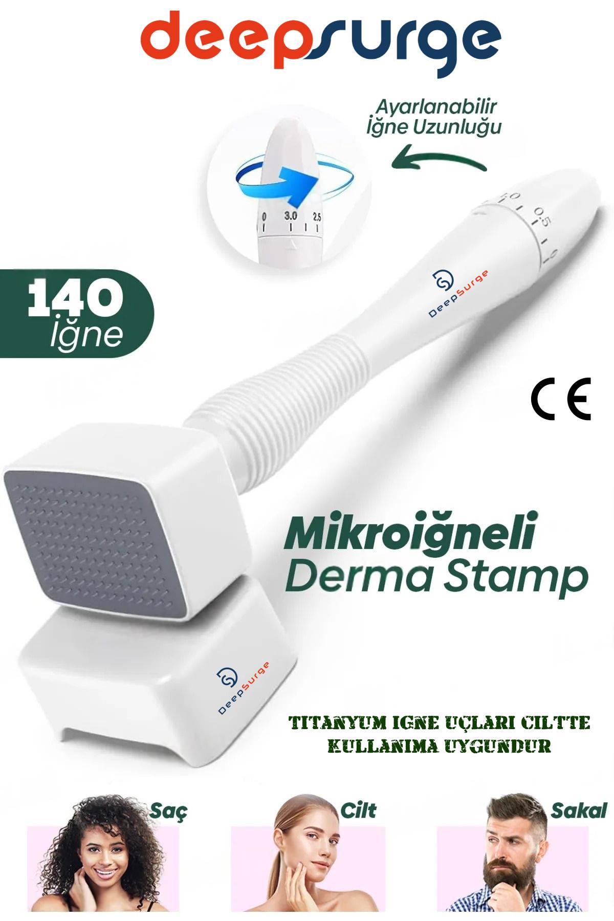 Ayarlanabilir İğne Ölçülü (0.25-3.0mm) Derma Stamp