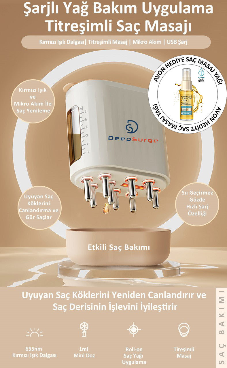 Kırmızı Işık Ve Mikroakım Teknolojili Saç Masaj Aleti