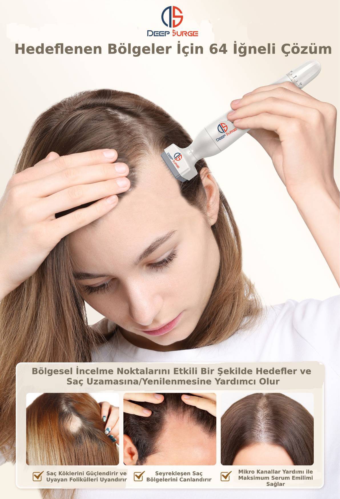 Değiştirilebilir Başlıklı Ayarlanabilir Titanyum İğne Ölçülü Dermastamp