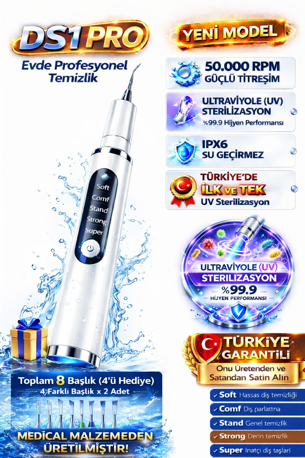 DS1 Şarjlı Diş Taşı Temizleme Cihazı